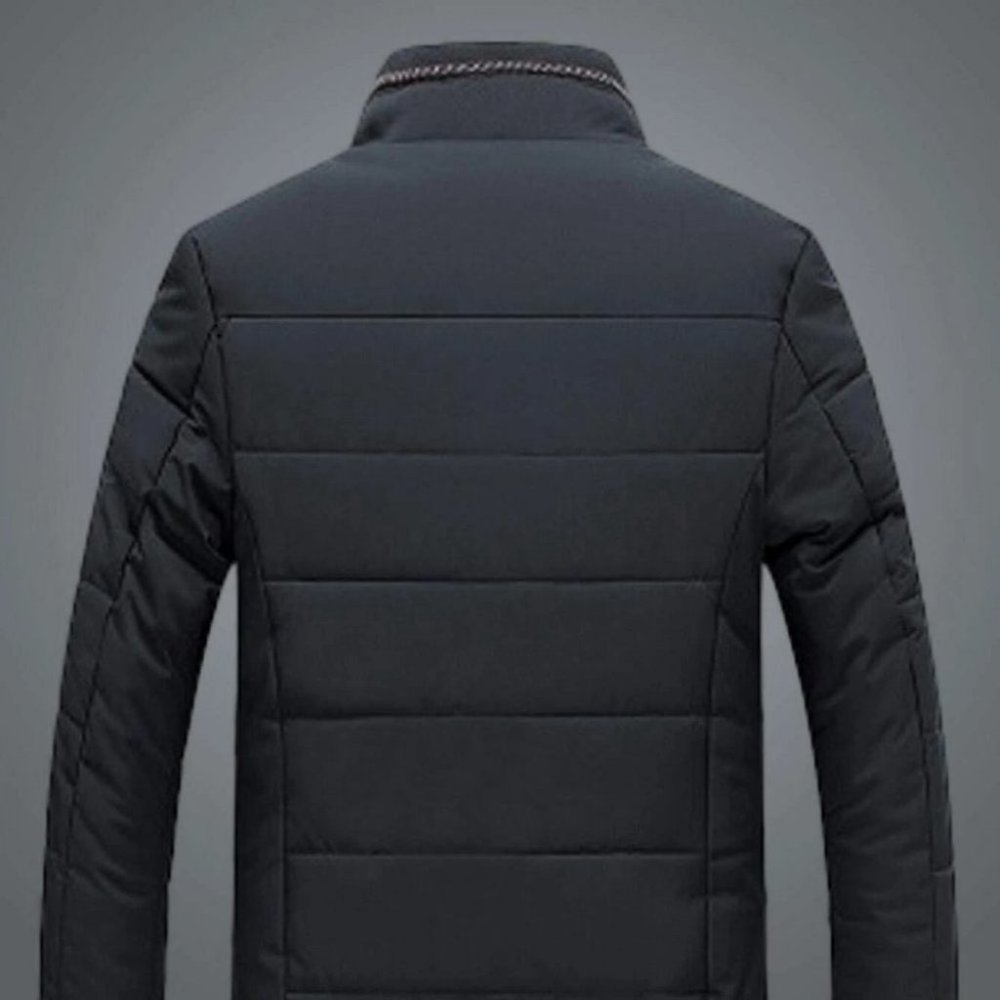 Black Mens Thermal Puffer Jacket - Picture 3 of 5